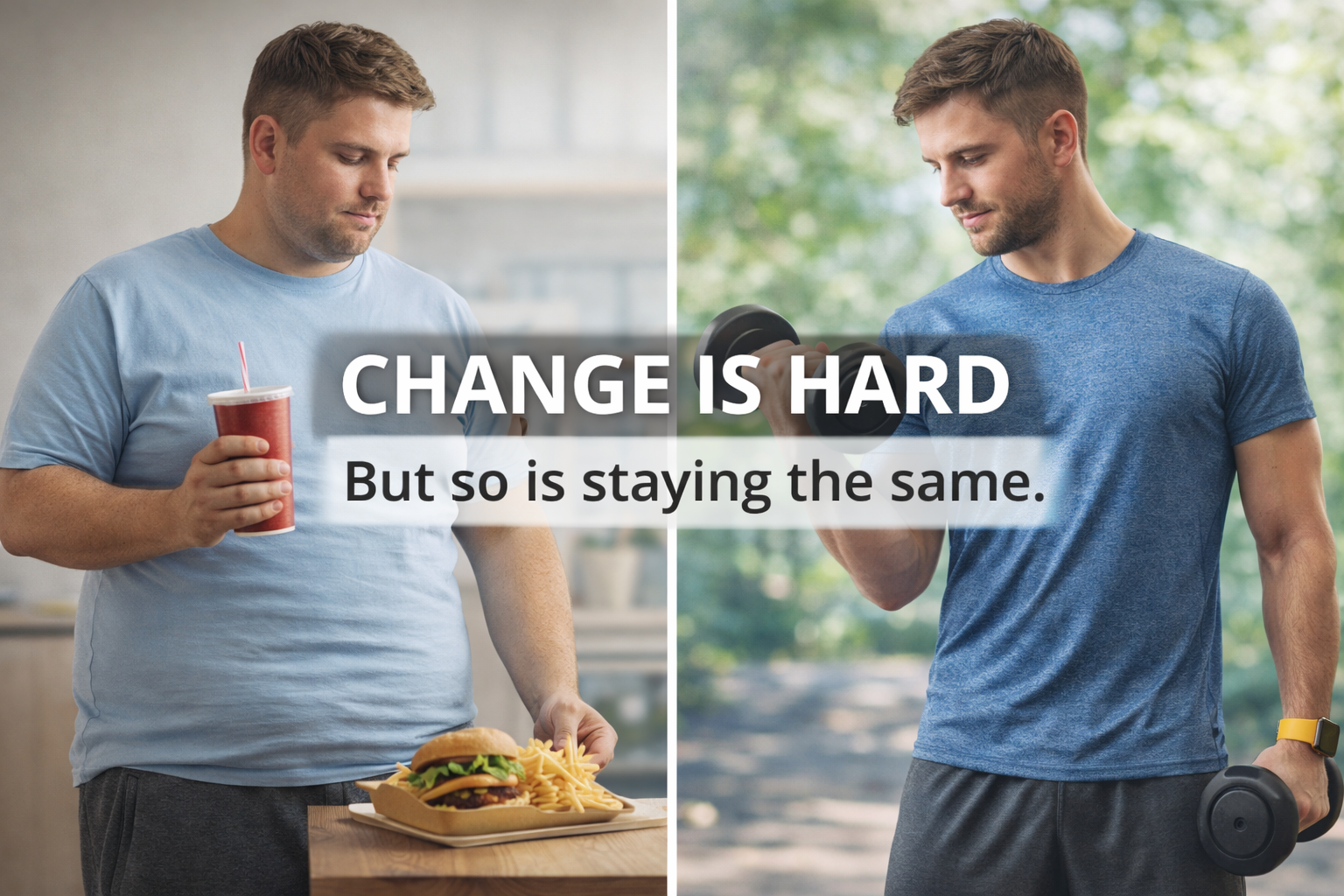 "Visual representation of the truth about weight loss journey."