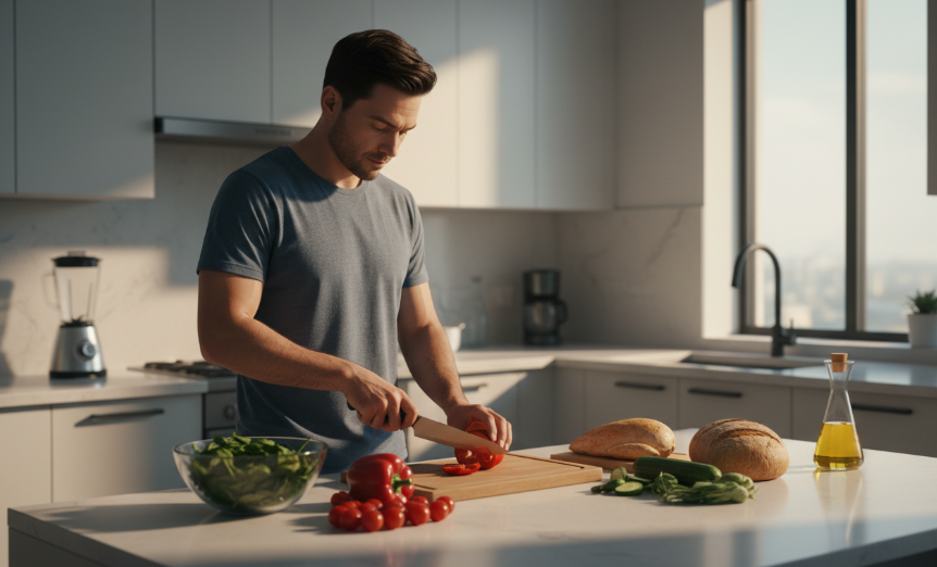 Preparing balanced meals as part of a healthy weight loss lifestyle