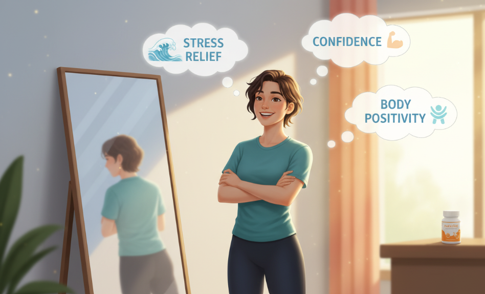 Puravive weight management promoting confidence, stress reduction, and healthy body image.