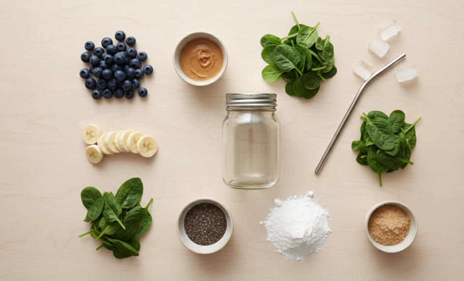 Fresh ingredients used in the Smoothie Diet for weight loss and nutrition.