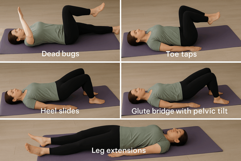 Home workout with yoga poses for beginners.