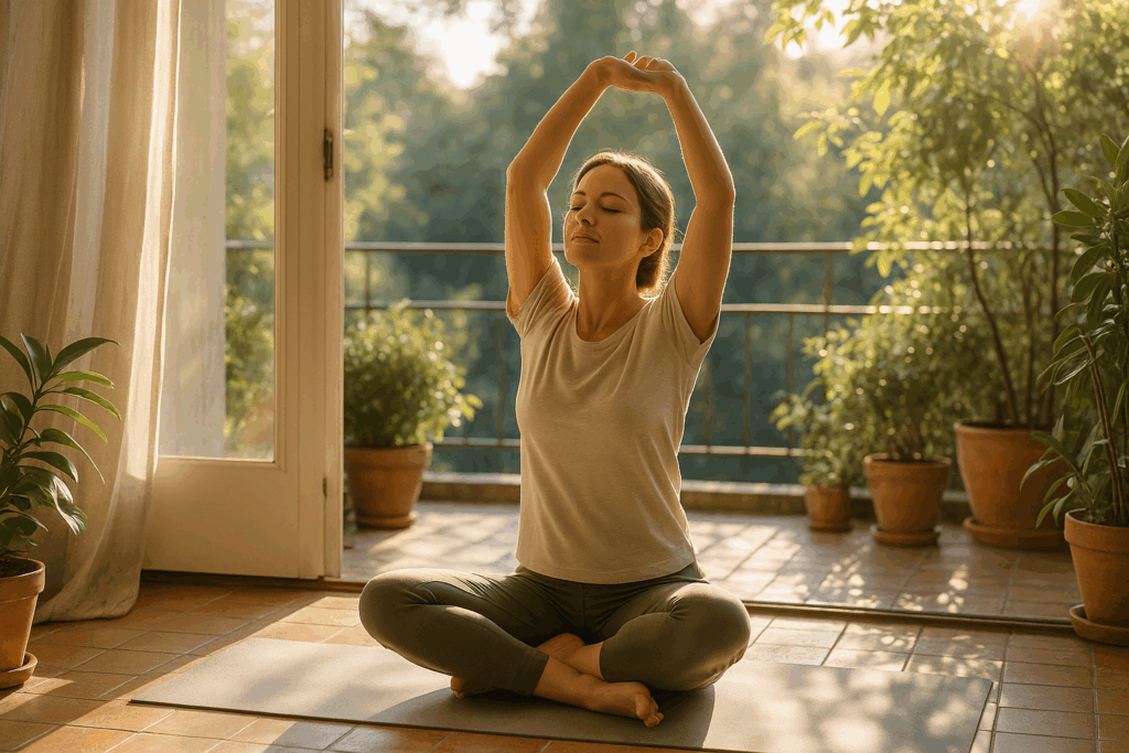 Gentle somatic exercises to reduce cortisol at home