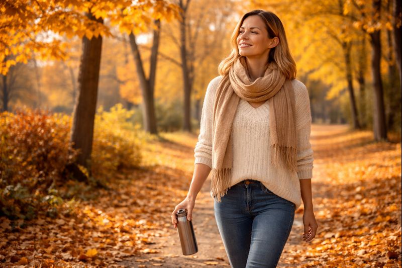 Balanced fall morning routine with nutrition