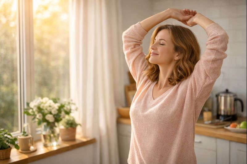 productive morning routine for women supporting healthy weight loss