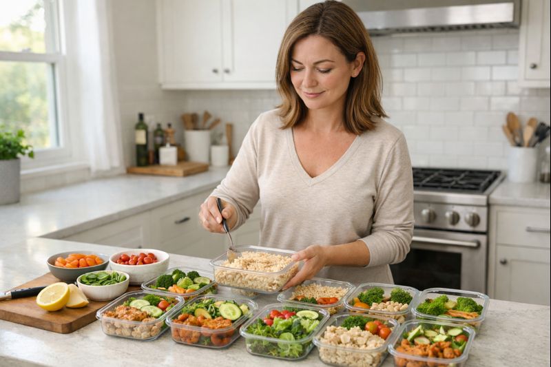 simple meal preparation with balanced protein and fiber