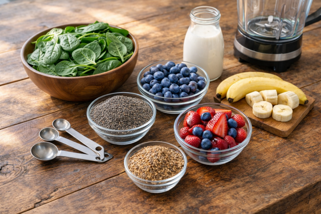 smoothie detox plan for beginners with green smoothie ingredients